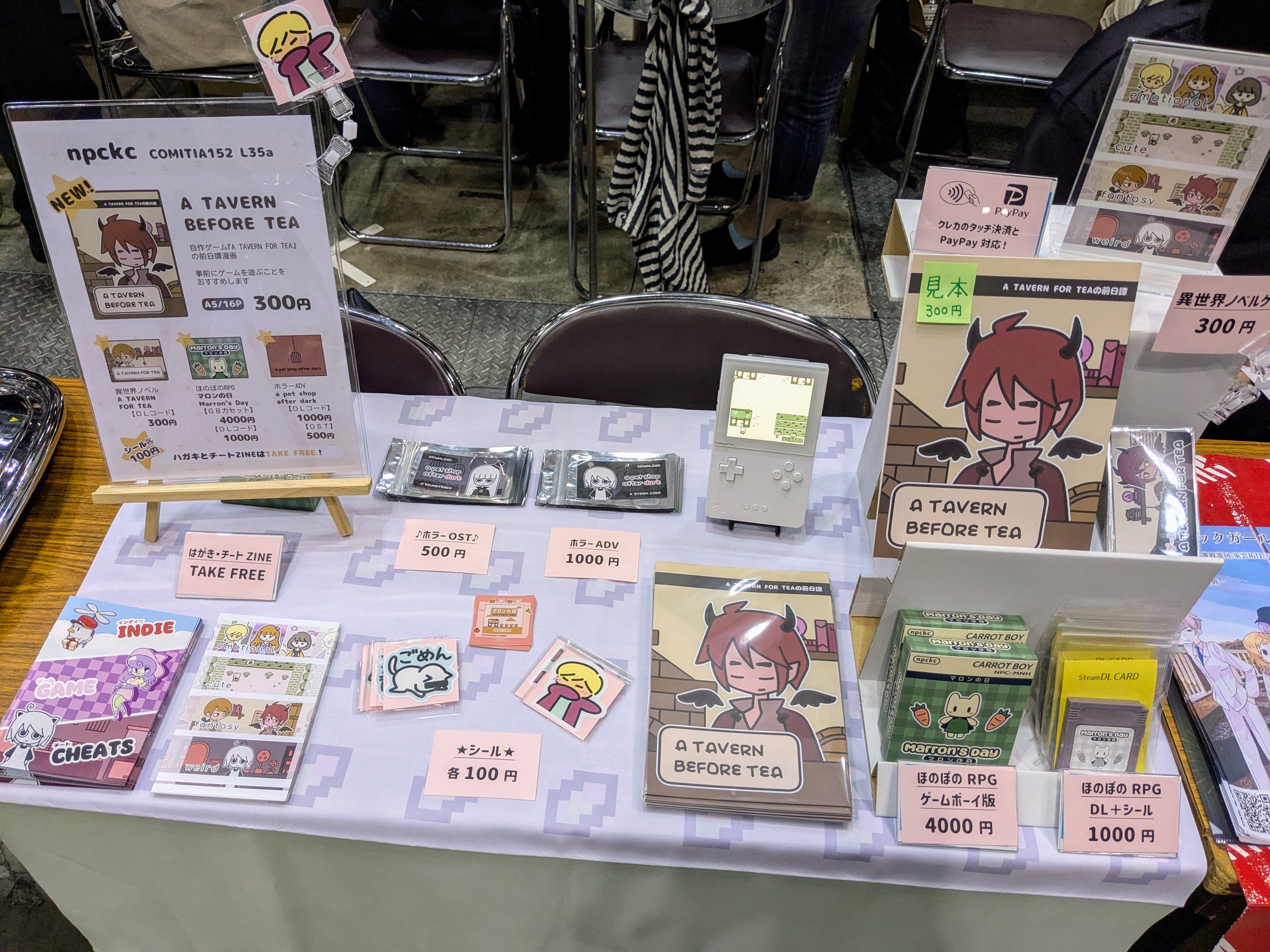 Close-up of my table at Comitia