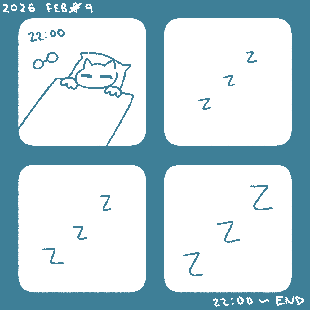 22:00 - in bed with glasses off. zzz. zzz. zzz